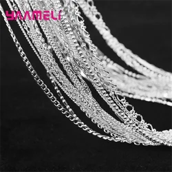 5 Stuks Groothandel Pure S925 Sterling Zilveren Charme Schakel Ketting Ketting Sieraden Met Sterke Gladde Kreeft Gespen 16-30 Inch