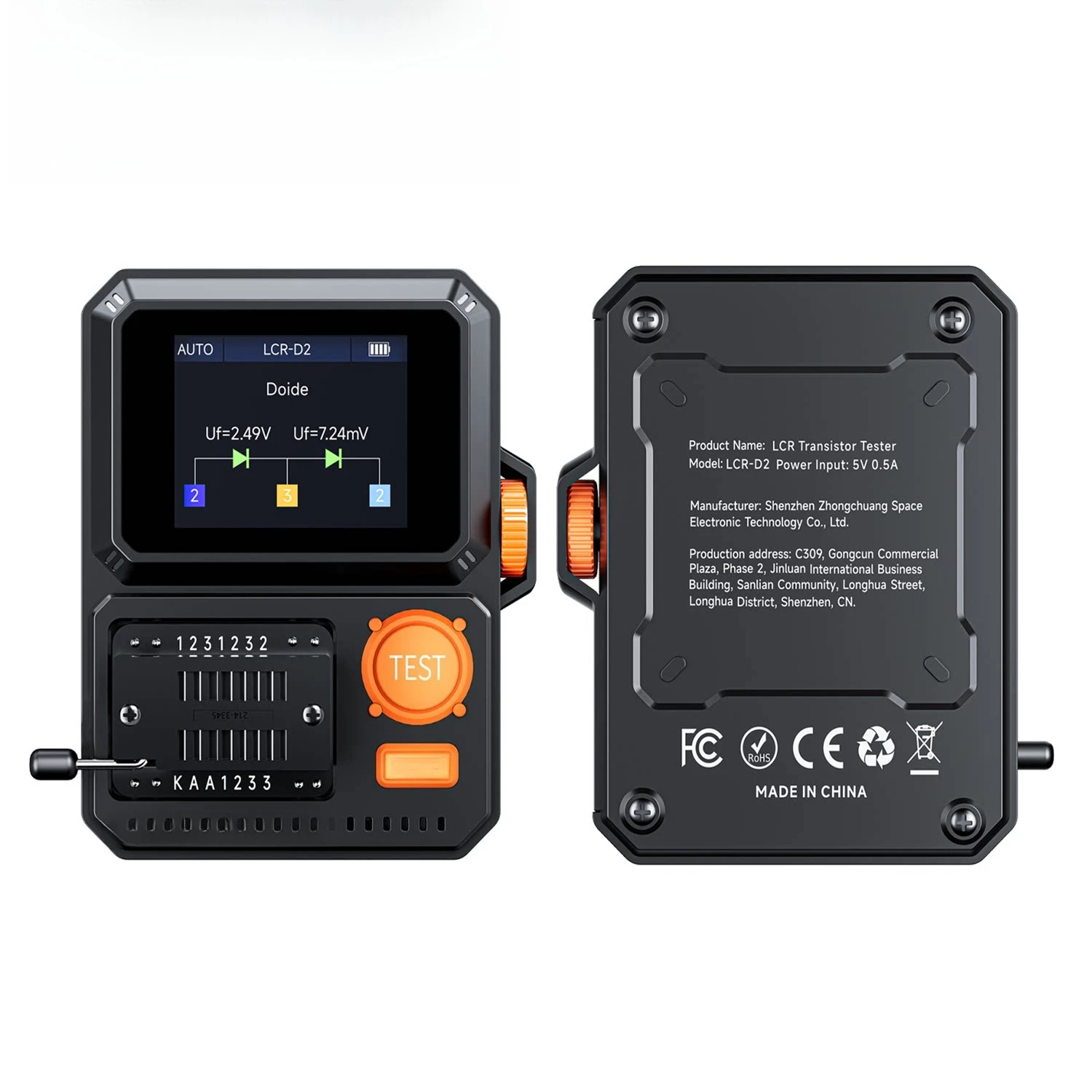 LCRD2 Multi-function Transistor Tester, Electronic Component Meter for MOSFET, Triode, Capacitance & Resistance Measurement