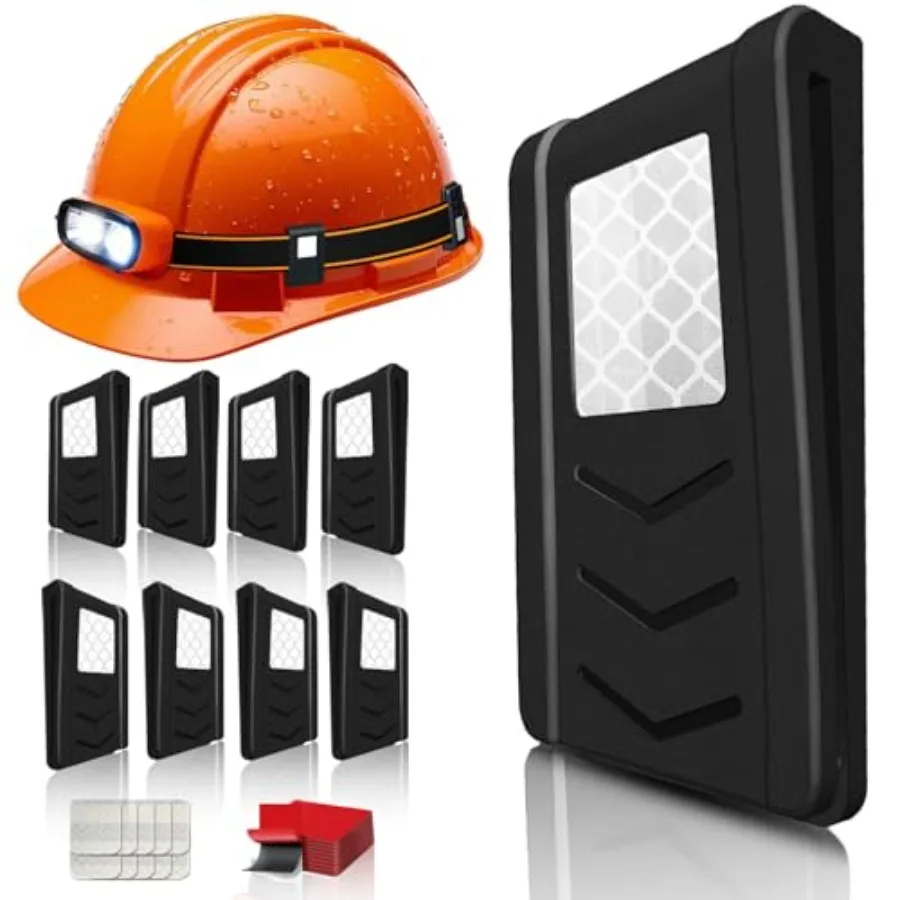 

Hard Hat Clips for Headlamp 8 Pack Hardhat Headlamp Clips, Hard Hat Light Clips Hardhat Clips for Headlamp, Light Holder for Ha