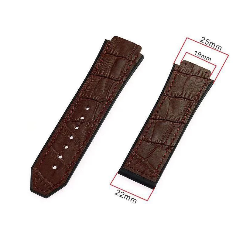 Substitute Watch bands Leather Strap for Hublot Series Fashion Men Women Silicone Leather Sport Watch Bracelet 19mmX25mm