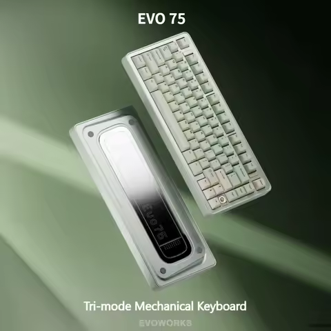 New EVOWORKS EVO75 Mechanical Keyboard Wireless Tri-mode Hot-Swap RGB QMK/VIA Custom Aluminum Office Gaming Mechanical Keyboard