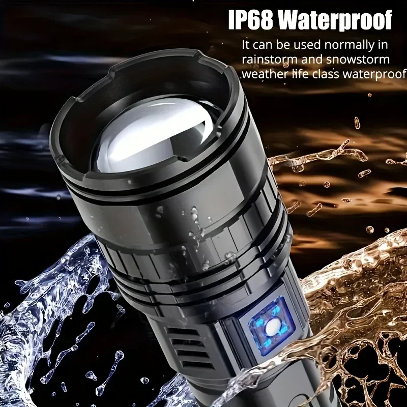

1pc Outdoor high brightness large flashlight, suitable for emergency lighting during camping, fishing, night cycling, and hiking