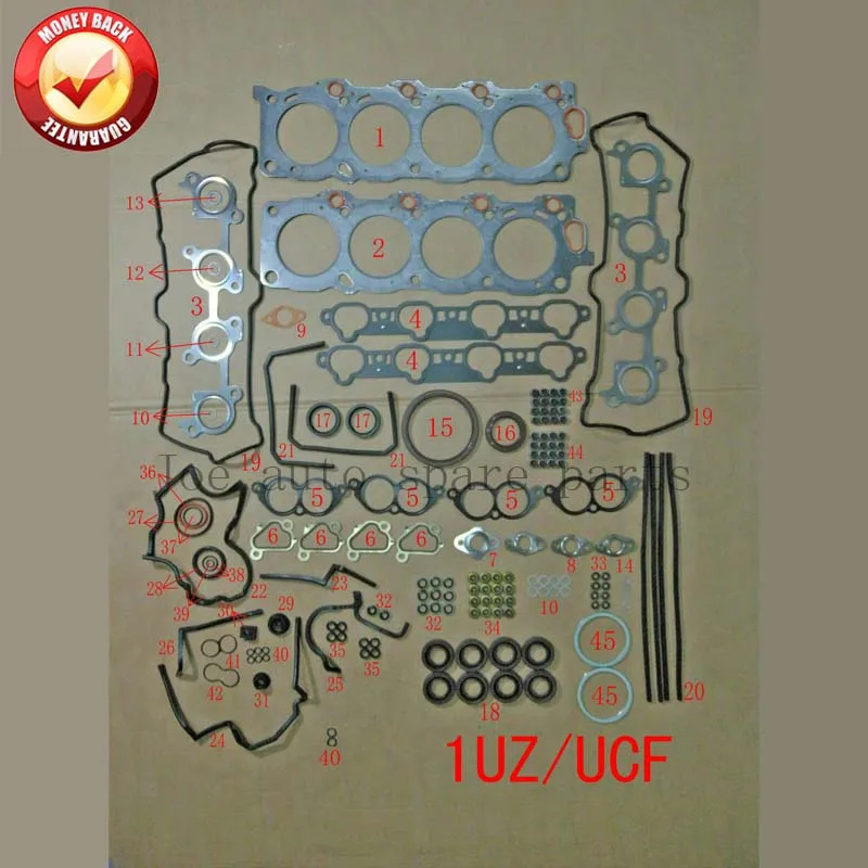 1UZ 1UZFE Engine complete Full gasket set kit for Toyota Majesta / crown Lexus GS 400/LS 400 Lincoln LS 32V 4.0 3969CC 50178000