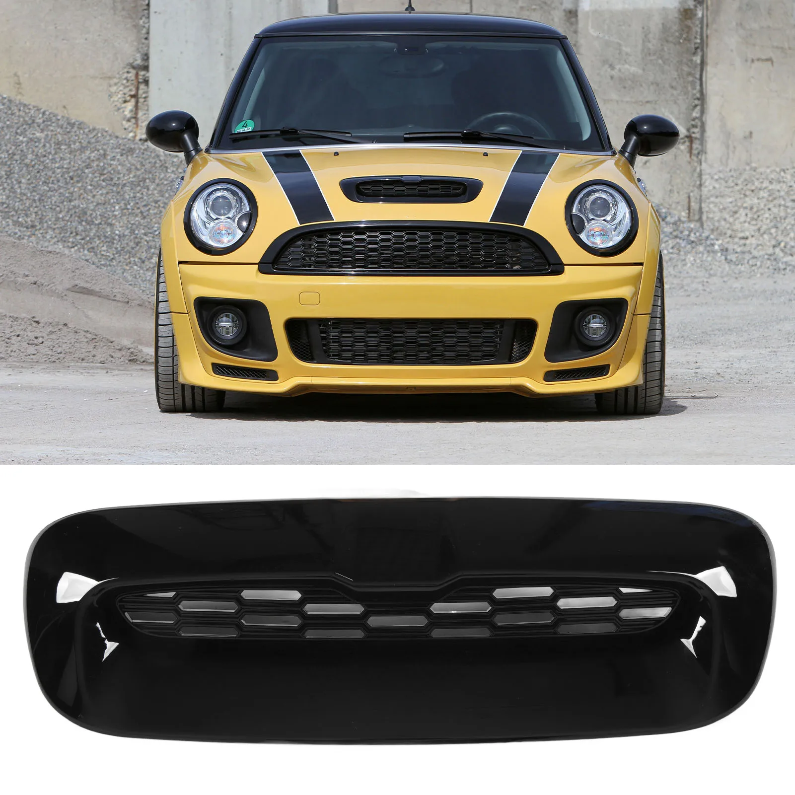 

Car Front Engine Hood Grille Bright Black Bonnet Air Vent Grill Replacement For Cooper S R56 R55 R57 R58 R59