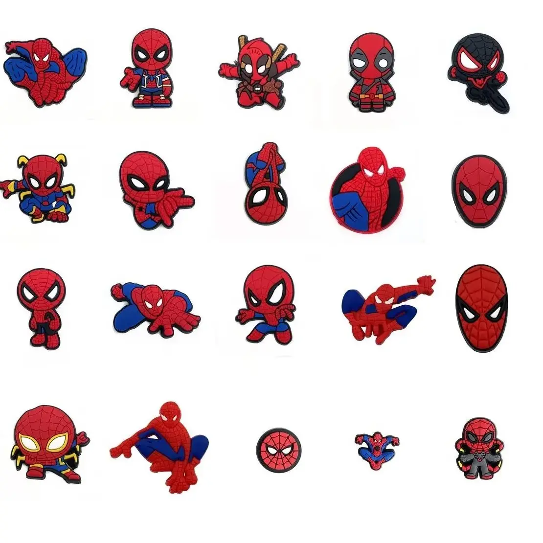 

Cartoon Spider-Man Serie Clogs DIY Shoe Flower Decorative Buckles Detachable Marvel Soft Rubber Shoe Clip Children gift