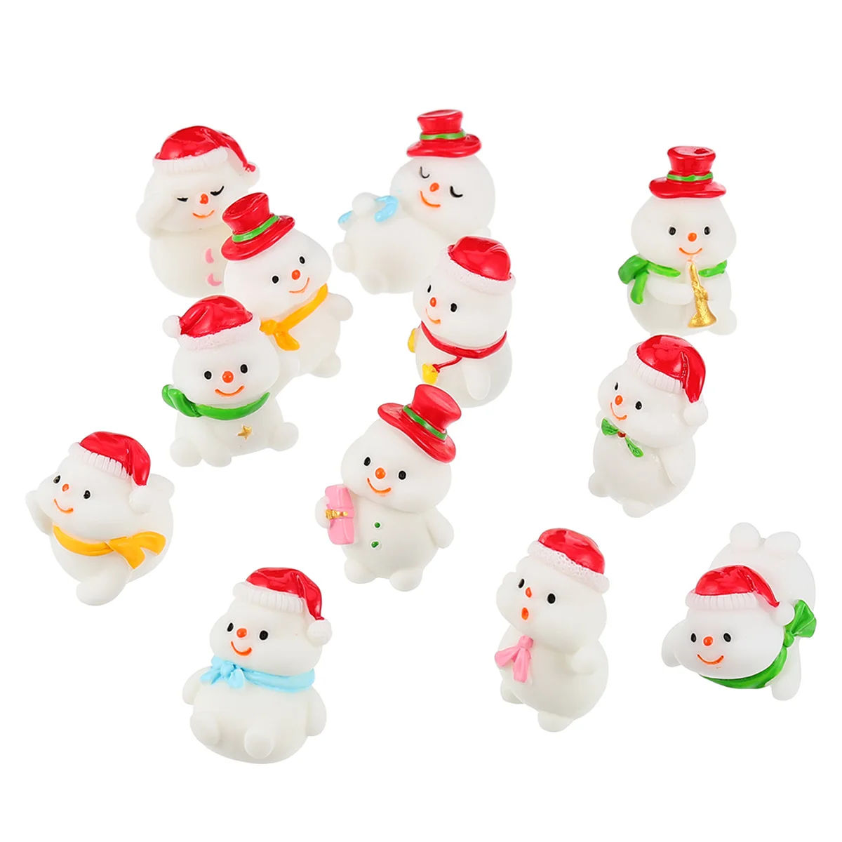 

12 Pcs Bonsai Decorative Ornaments Miniature Garden Figurine Craft White Scenery Resin Christmas Durable Gifts Family Friends