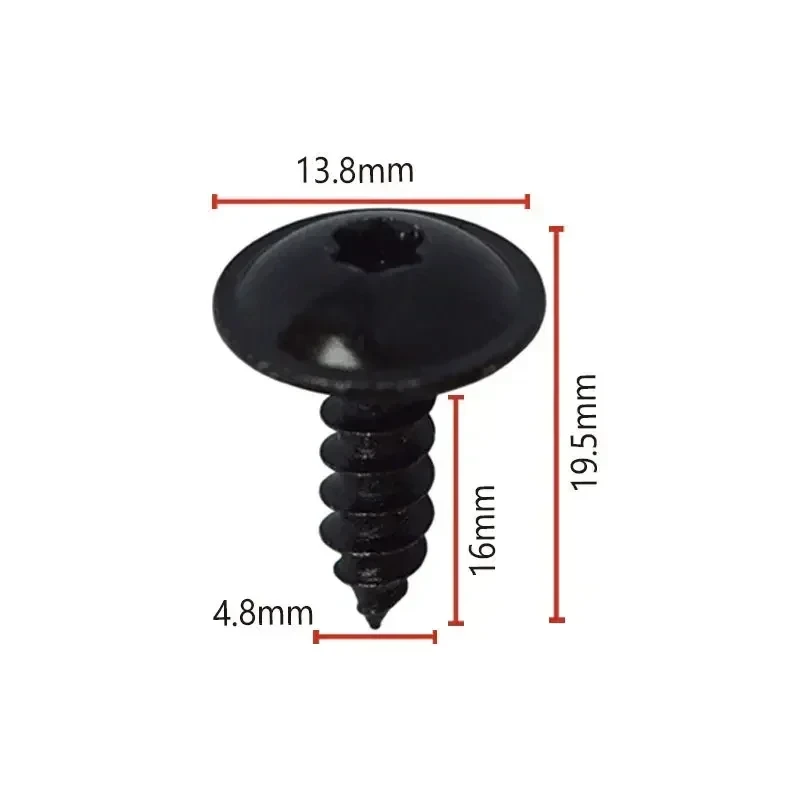 30/50Pcs Car Door Panel Screws Rivet Door Panel Nails Black Screw Car Engine Under Cover Splash Guard Self-tapping Screws