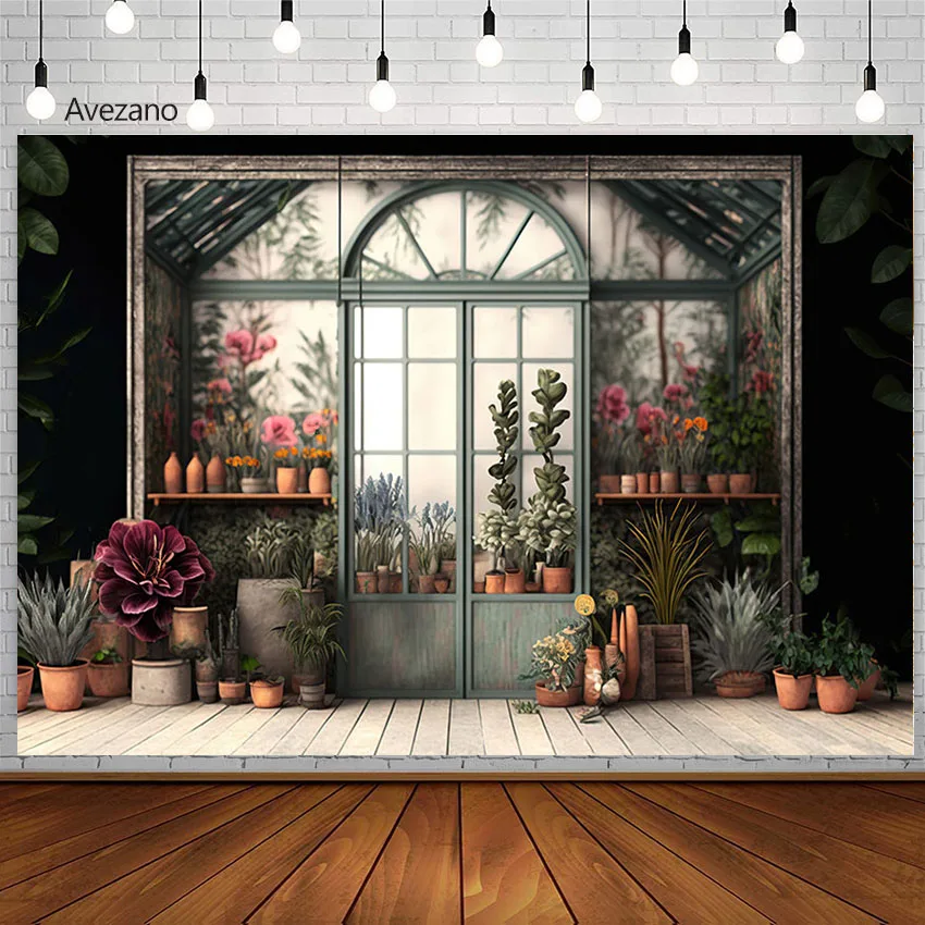 Avezano Spring Glass Greenhouse Flowers Natural Scenery Portrait Photography Background Photography Background Photo Studio