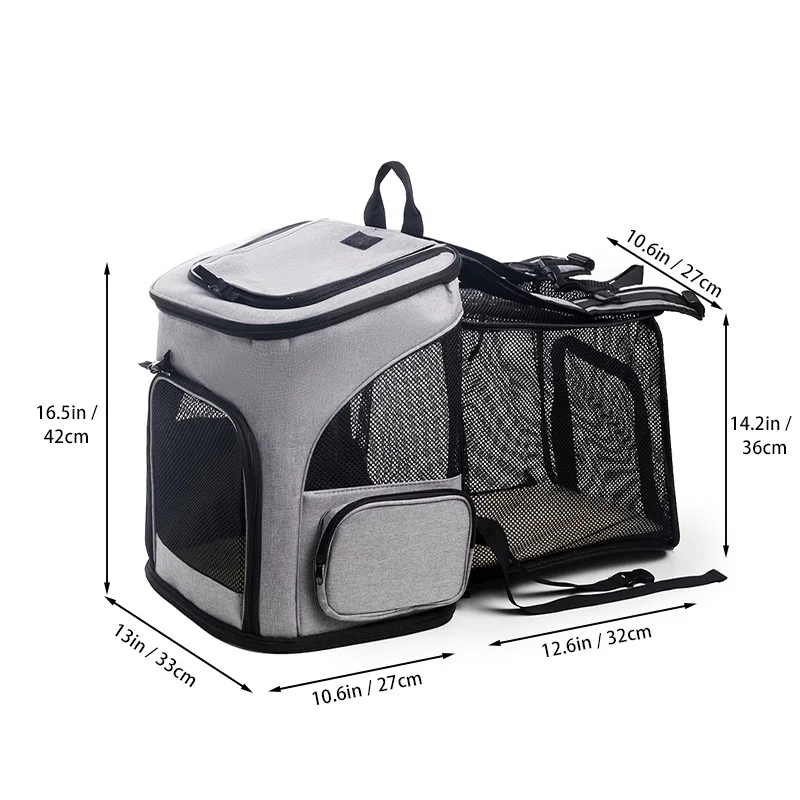 Mochila transportadora transpirable para gatos, bolsa de viaje plegable para transporte de mascotas, expandible, gran capacidad, creativa para gatos y perros