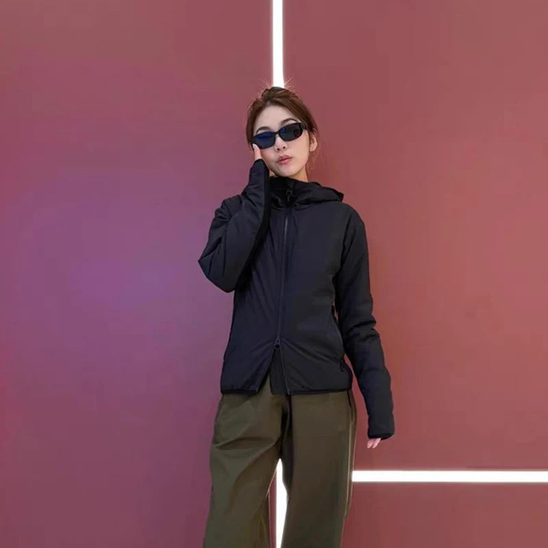 

NIGO Women's Spring Autumn Patchwork Pockets Solid Color Casual Zipper Long Sleeve Fitted Hooded Jacket Ngvp #nigo9499