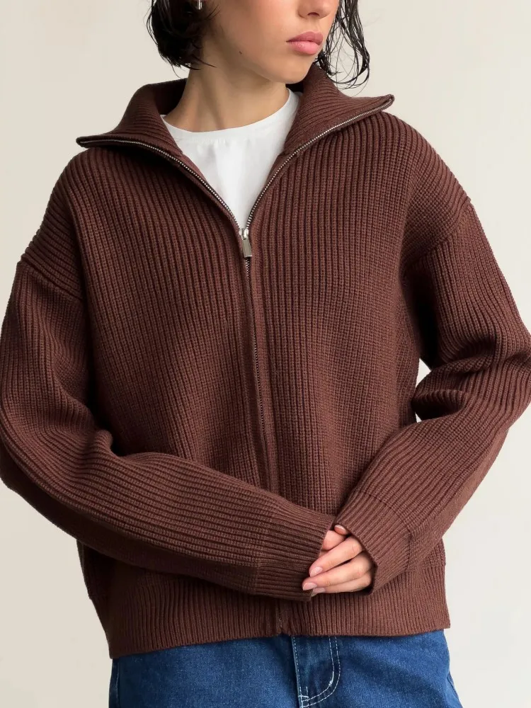 

Women Knit Cardigan Sweater Coat 2025 Autumn Winter Long Sleeve V-Neck Print Button Top Knitwear Female Outerwear Jacket