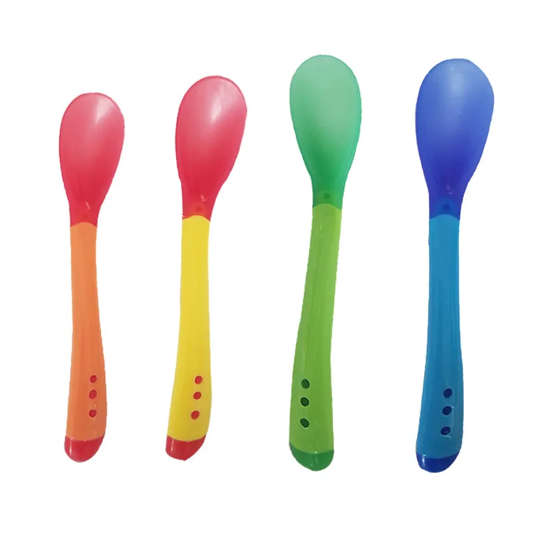 

Baby Temperature Sensing Spoon Children Kids Feeding Spoon Fork Dinnerware for Toddler Infant Anti-scald Feeder Tableware