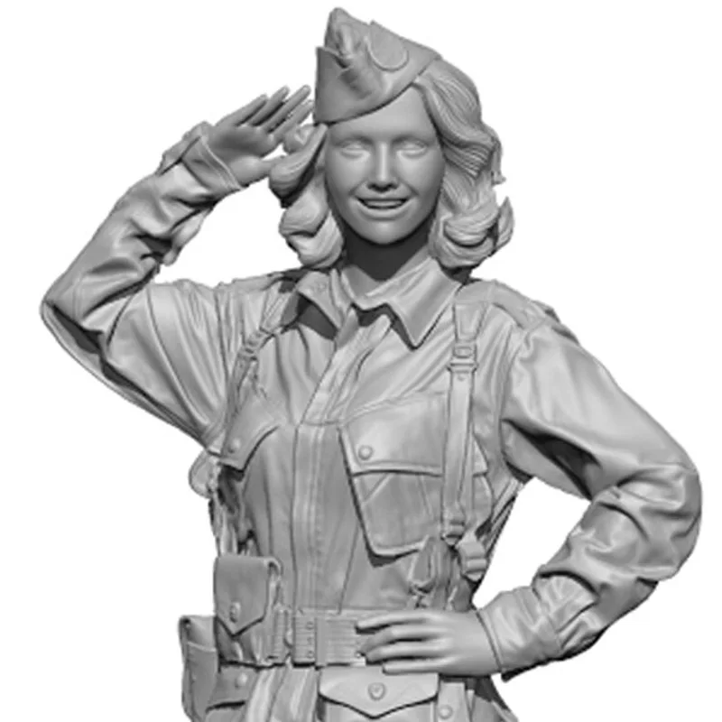 

1/20 1/24 1/35 Female Military Police Salute Resin Model Figure Gk Micro 3d Printed White Model Toy Unpainted Unassembled Kit