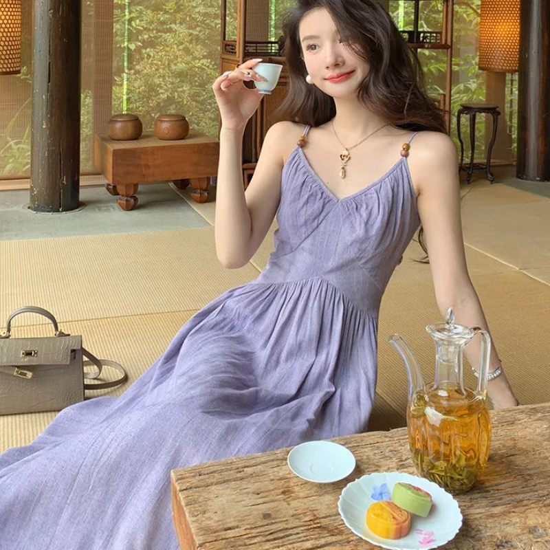 Summer Clothing Resort - Fashion Elegant Woman Dress Purple Long