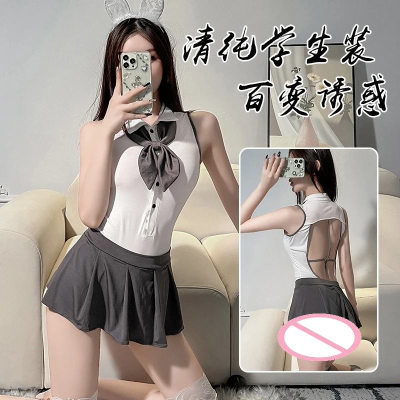 

JK униформа, сексуальное нижнее белье, студенческое боди с открытой промежностью, платье в кампусном стиле, косплей, горничная, частная комната, ночная рубашка для ролевых игр