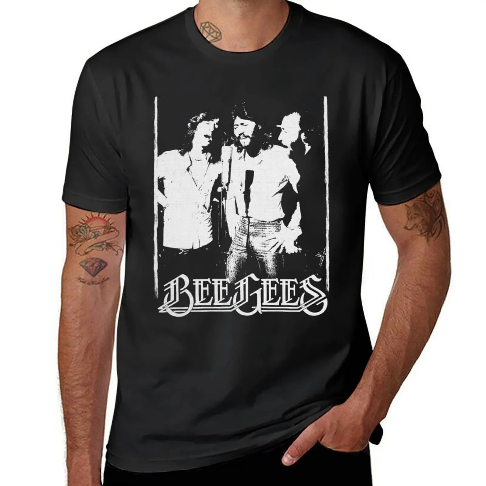 bee gees band live distressed classic artistic retro tshirt Classic T-Shirt tops customs t shirts men