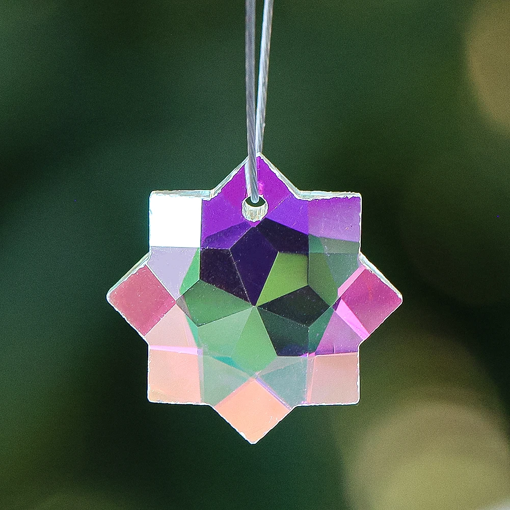 20mm Octagonal Snowflake Shaped Beads Necklace Pendants Home Chandelier Door Curtain Fittings Jewelry Charms Making Supplies