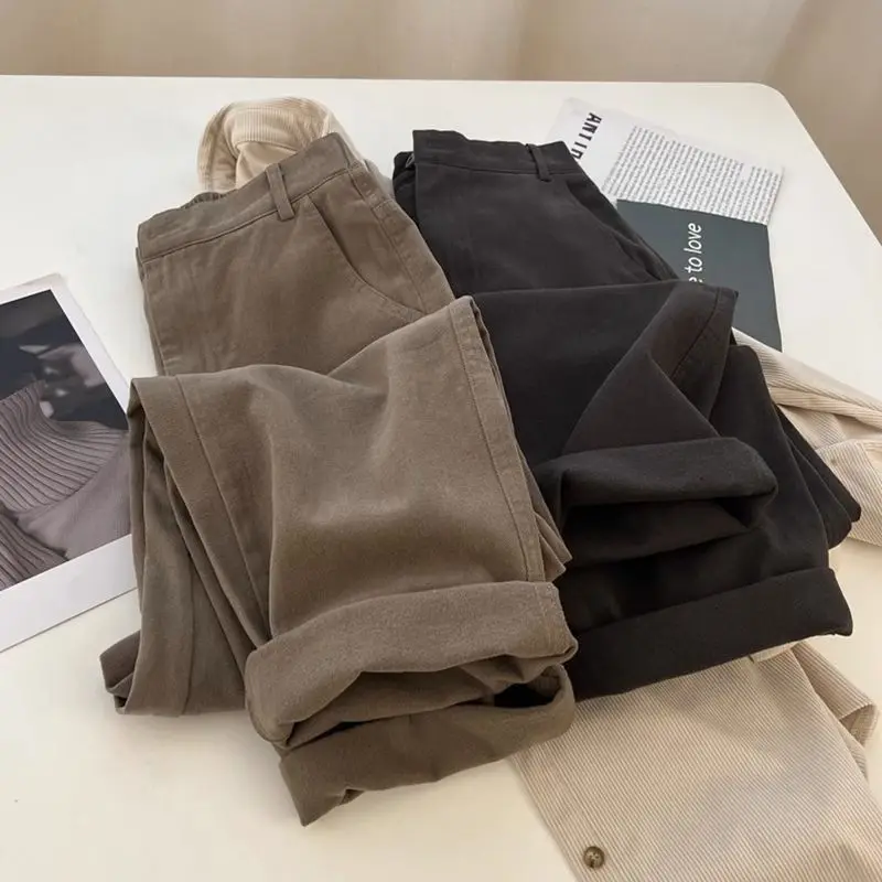 

Loose Straight Leg Casual Trousers Men's plus Size 300 Pou Korean Version BF Neutral Sle Workwear Faionable Long Pants