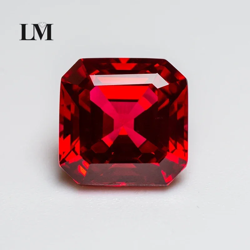 

Lab Grown Ruby Asscher Square Shape Pigeon Blood Red VVS1 Selectable AGL Certificate GemstoMaterials Charms For Jewelry