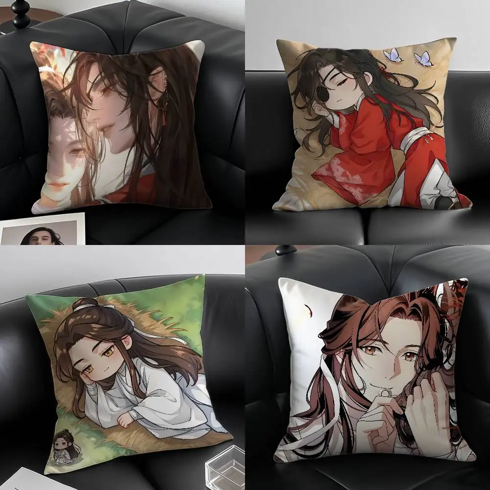 

H-Heaven O-Officials B-Blessing Pillow Case Anti-dustmite Pillowcase Invisible zipper silky short plush Sofa cushion cover