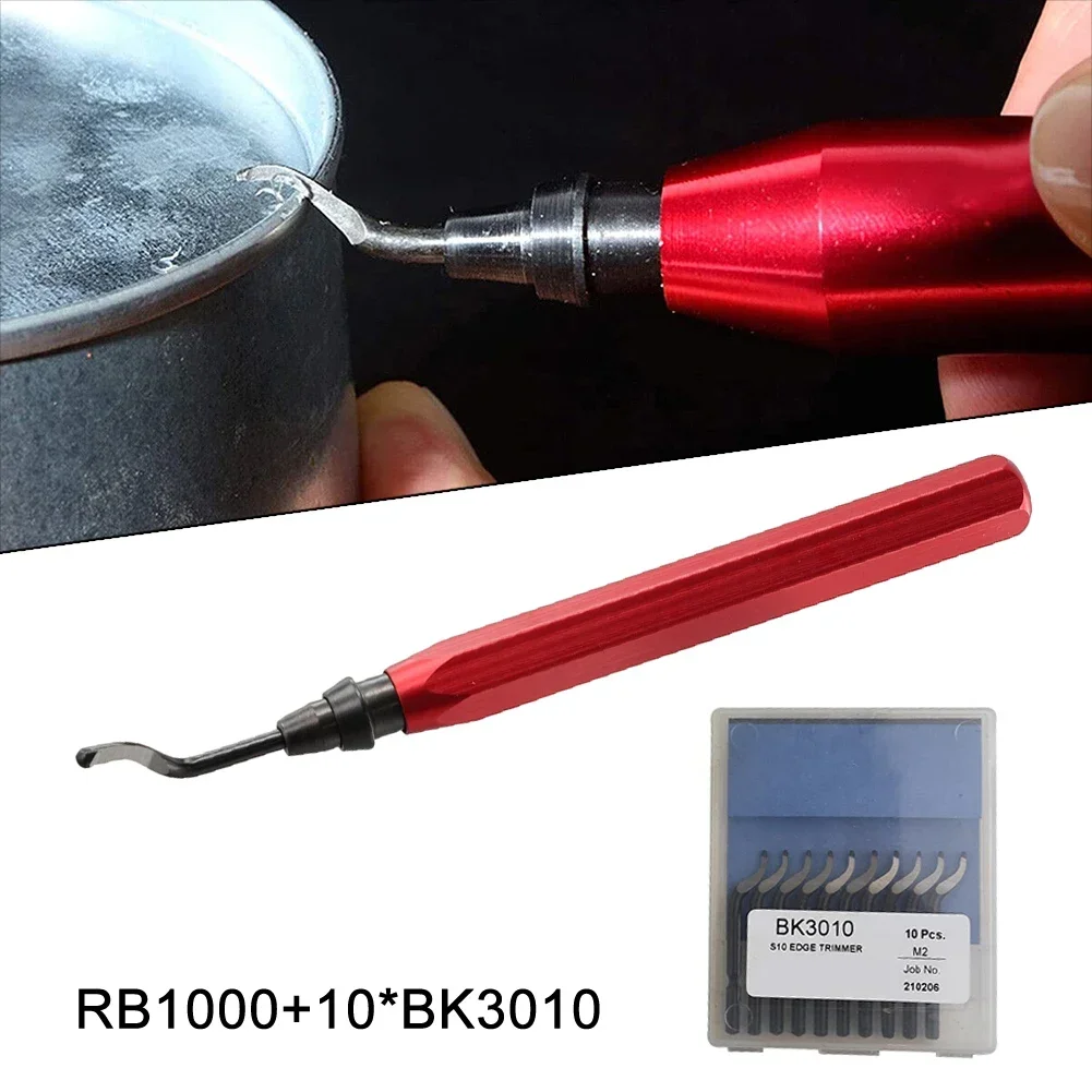 RB1000 Handle Burr Deburring Remover Cutting Tool With 10Pcs Rotary Deburr Blade Professional Deburring Tool Kit Accessory