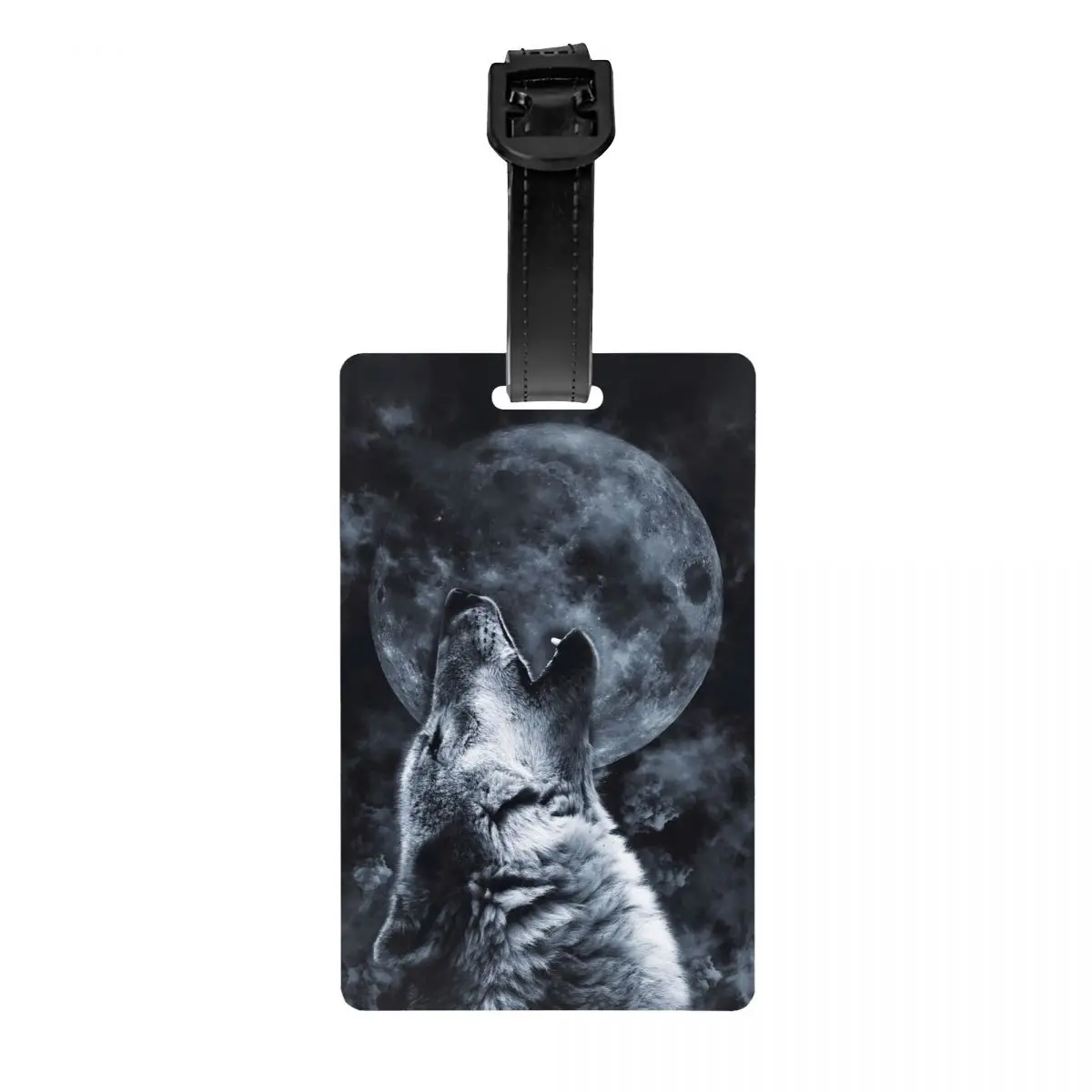 

Custom Wolf Moon Luggage Tag Travel Bag Suitcase Privacy Cover ID Label