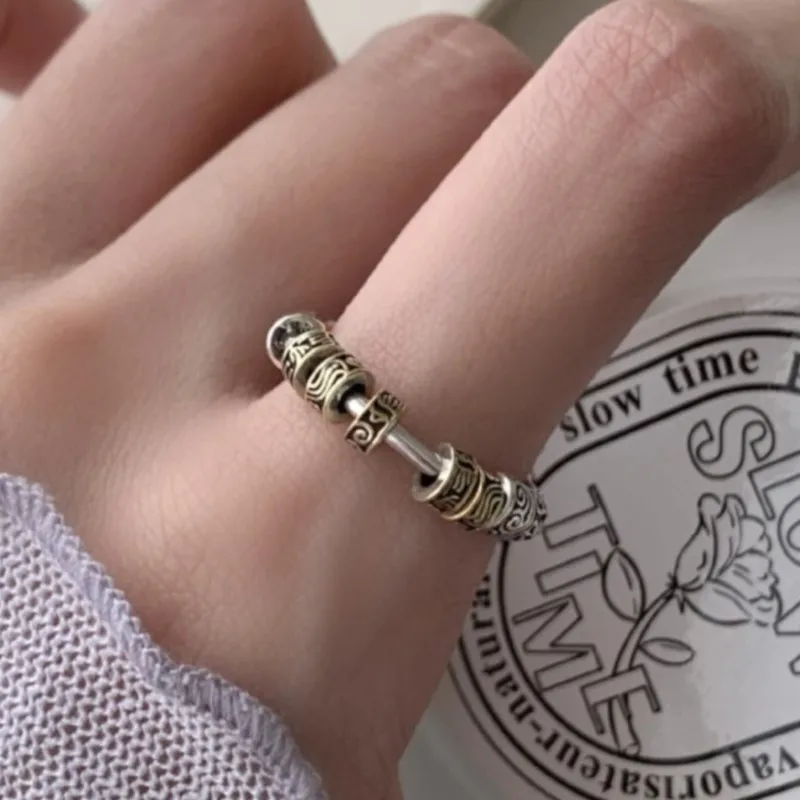 VENTFILLE 925 Sterling Silver Arabesque Pattern Ring For Women Annulus Vintage Creative Trend Niche Jewelry Gift Dropshipping