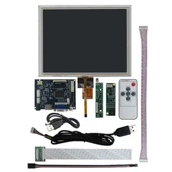 Numériseur de carte de commande de pilote VGA AV compatible HDMI, écran d'affichage LCD IPS, kit de moniteur Raspberry Pi, 8 pouces, 4:3