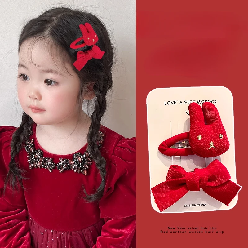 

2 Pcs/Set New Children Red Polka Dot Strawberry Ornament Hair Clips Girls Sweet Flowers Barrettes Hairpins Kids Hair Accessories