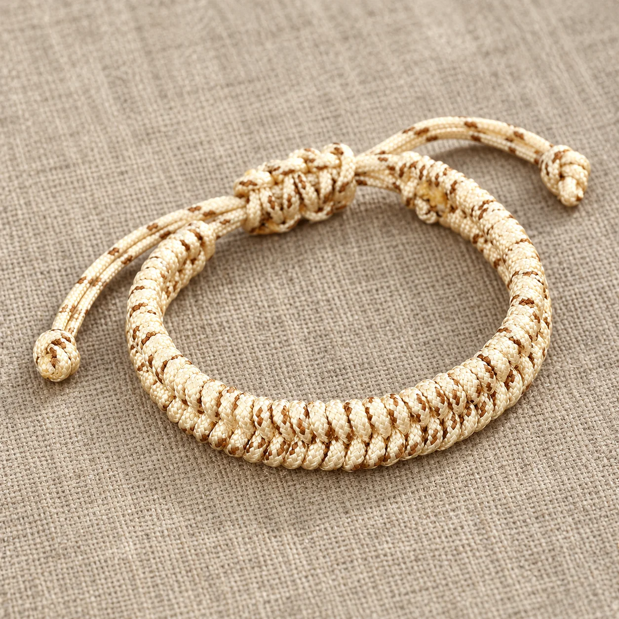 Handmade Woven Bracelet Unisex Boho Wave Wristband Drawstring Bracelet Textured Braided Nylon Cord Bracelet For Commuting Women