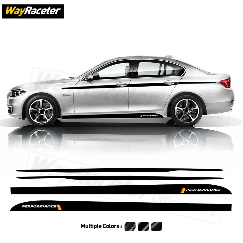M Performance Door Side Skirt Sticker Carbon Fiber Vinyl Waist Line Upper Stripes Decal For BMW 5 Series F10 Sedan F11 Touring