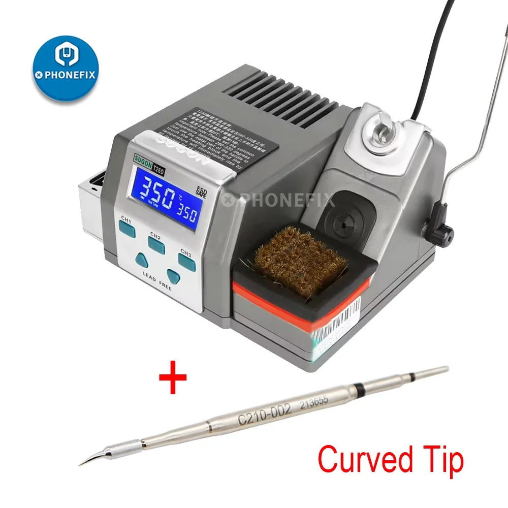 SUGON T26D Soldering Station with 3 Original C210 Soldering Iron Tip 2s Heating Fast Rework Station 80W Power Heating System