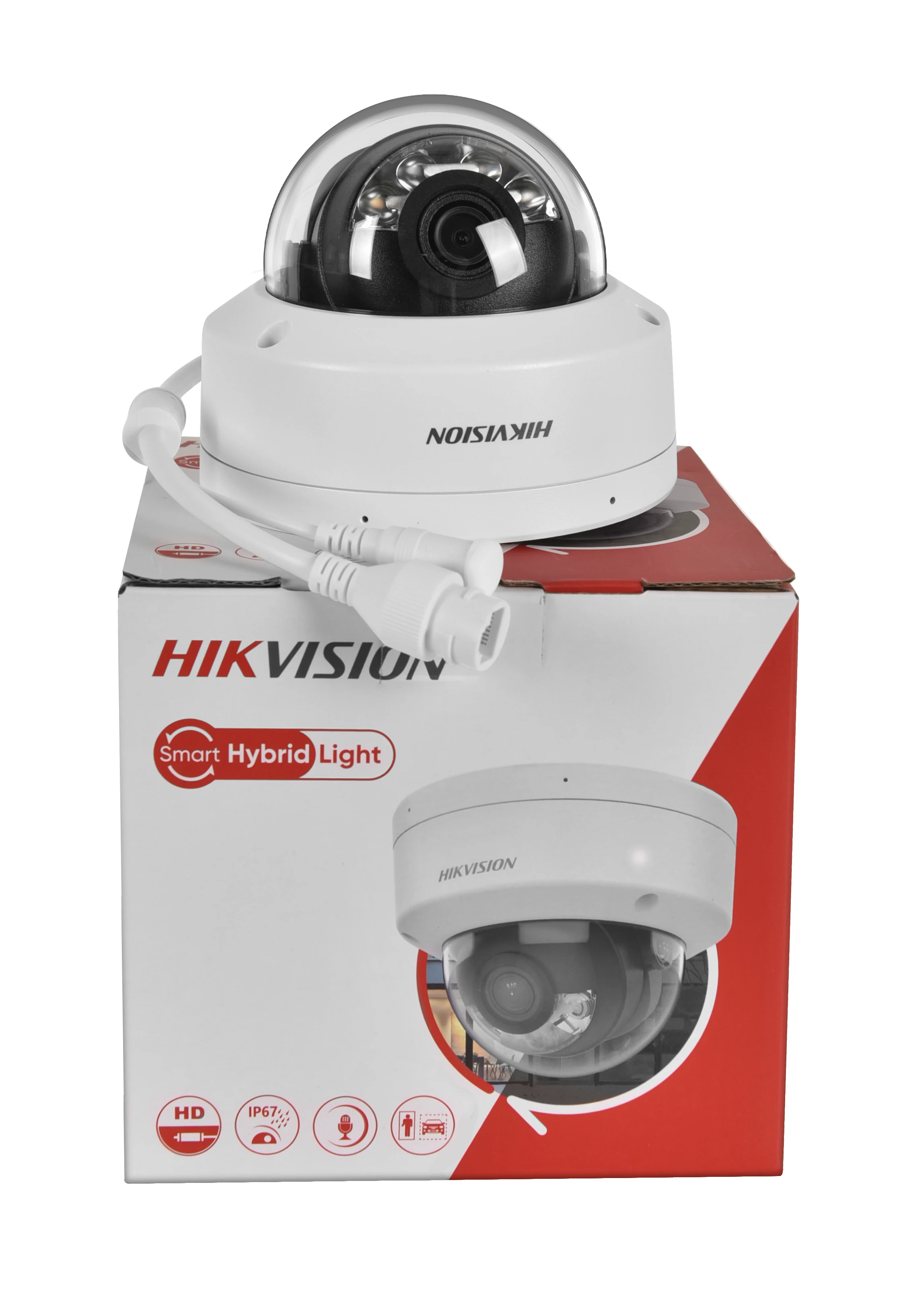 Imagem -04 - Hikvision-câmera ip Inteligente 8mp Ds2cd1183g2-liu 4k Luz Híbrida ir Luz Branca Microfone Embutido Câmera de Rede Dome