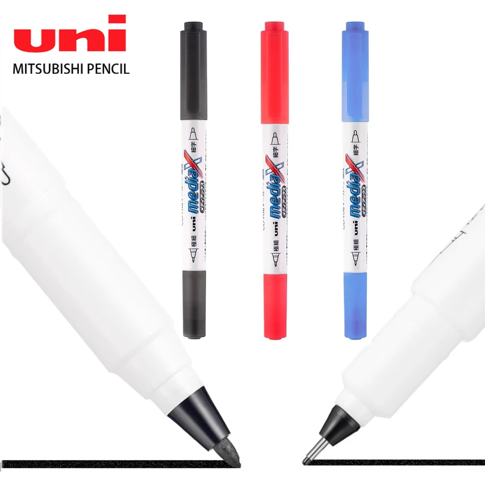 

1 шт., японская маркировочная ручка UNI PD-153T, двуглавая, быстросохнущая, водонепроницаемая, для рисования, крючок, линия, граффити, товары для рукоделия, канцелярские принадлежности