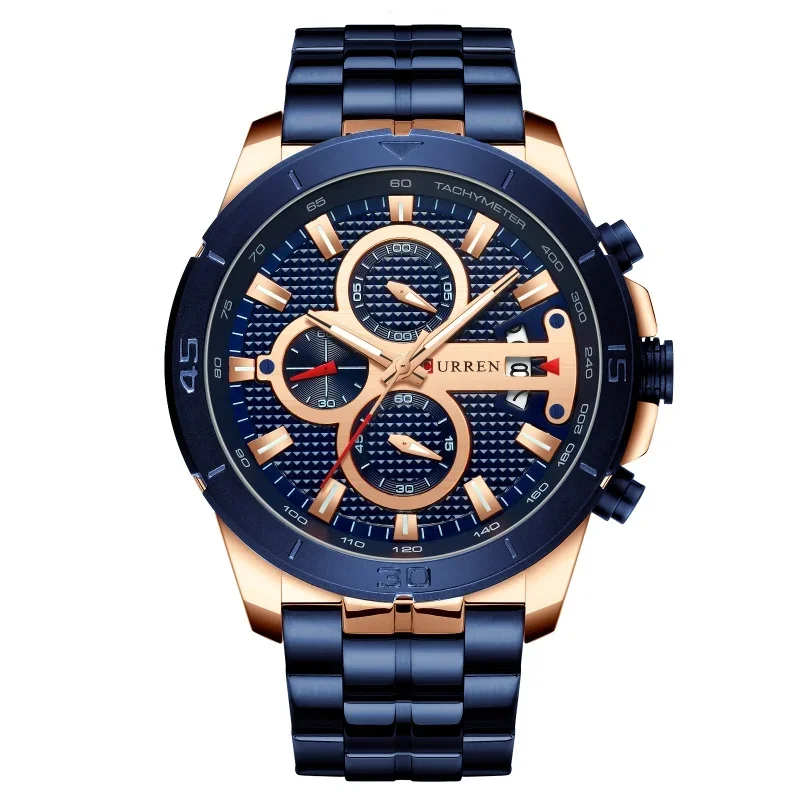 

Curren New 8337 Men's Watch Six-needle Multi-function Quartz Calendar Watch Steel Belt Men's Watch