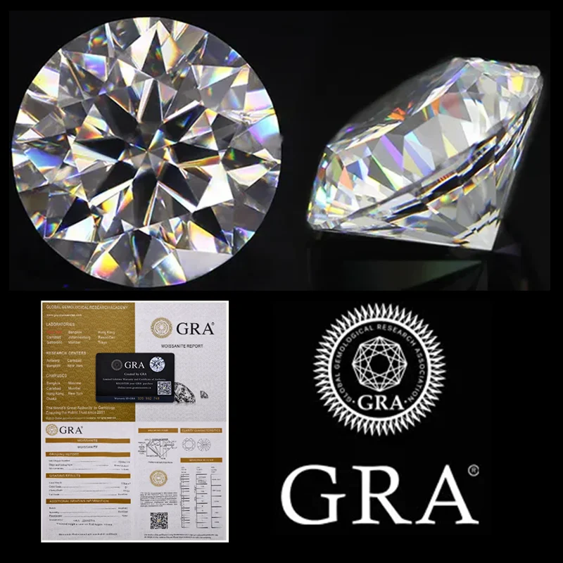 Premium D Color Moissanite Stone With GRA Report Moissanite Loose Gem Stones Pass Diamond Tester