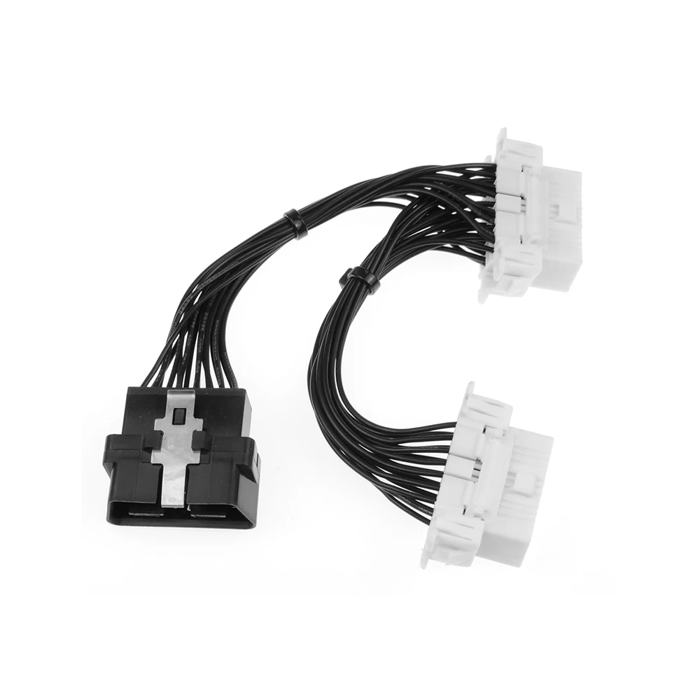 16 pin OBD2 OBDii OBD 2 Splitter Extension Cable one Male to Two Female Y Cable OBD2 splitter extension cable