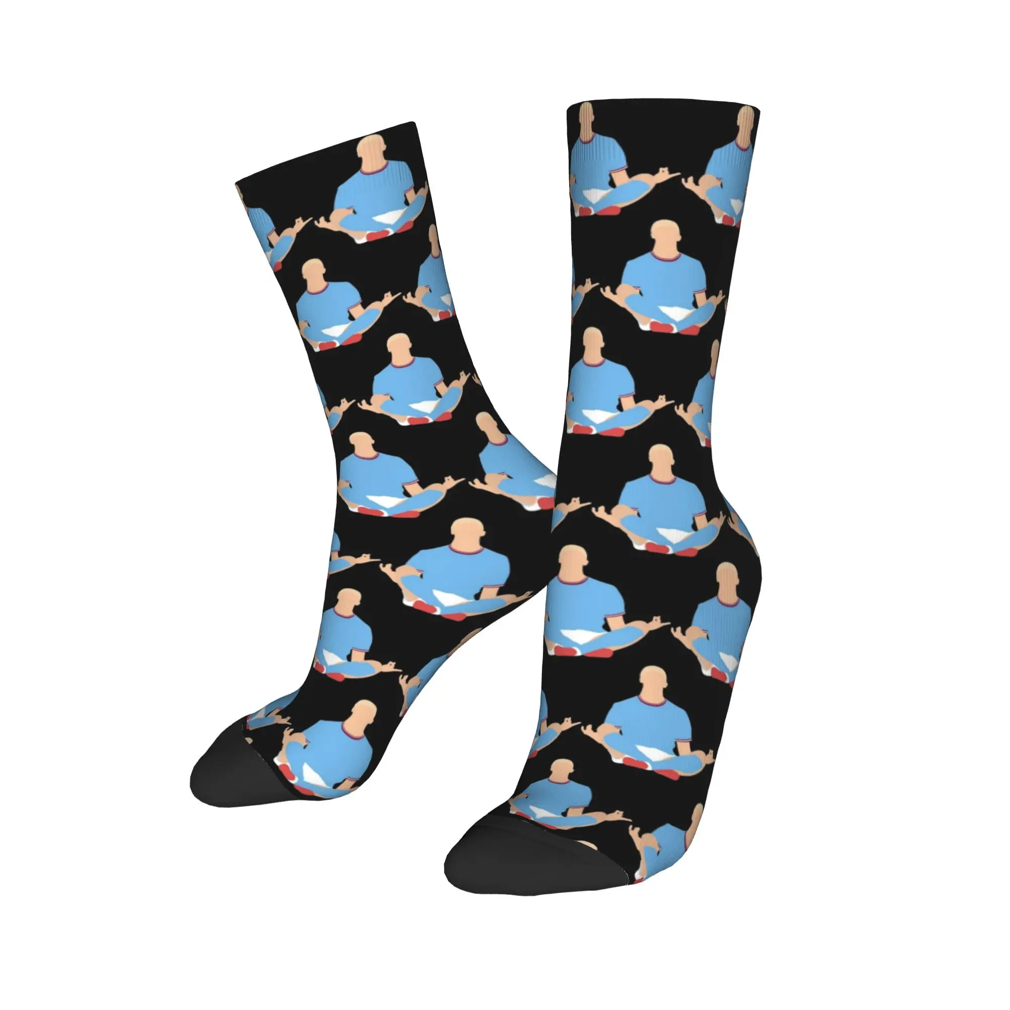 Erling Haaland Serious Emojis 9 Socks Men Women Polyester Funny Happy  Socks Spring Summer Autumn Winter Middle Tube Stockings