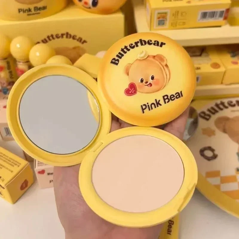 Pinkbear Butter Bear Pressed Mineral Makeup Powder Foundation With Concealer & Finishing Powder Coverage Mineral Vegan Friendly