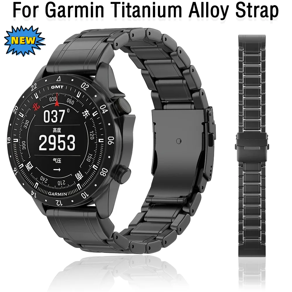 Strap for Garmin Fenix 8/Tactix 47/51mm 6X 7X Forerunner 970 965 570 265 Titanium Alloy Band Garmin Aviator Golfer Athlete Belt