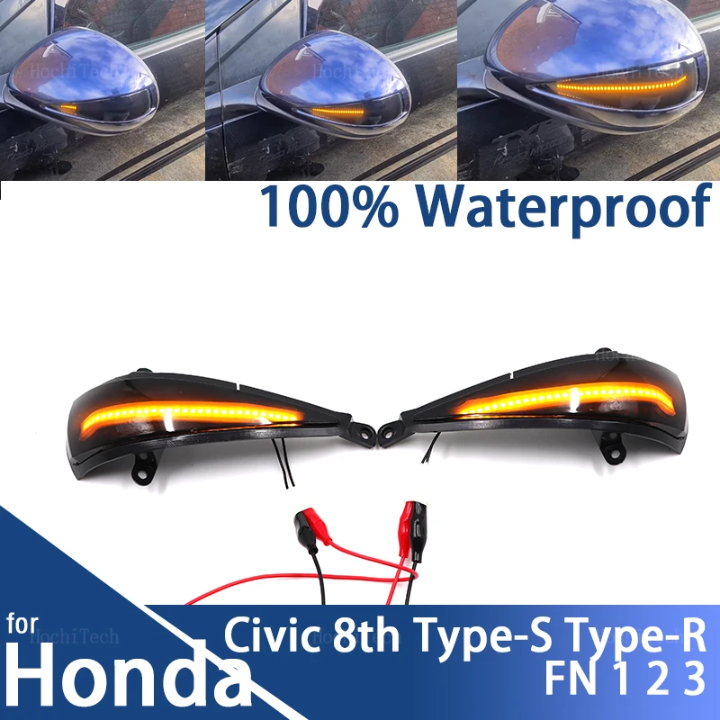 Dynamic Turn Signal Blinker Side Mirror Indicator Light Lamp For Honda Civic MK8 8th Hatchback 3 Door 5 Door Type-S Type-R 05-12