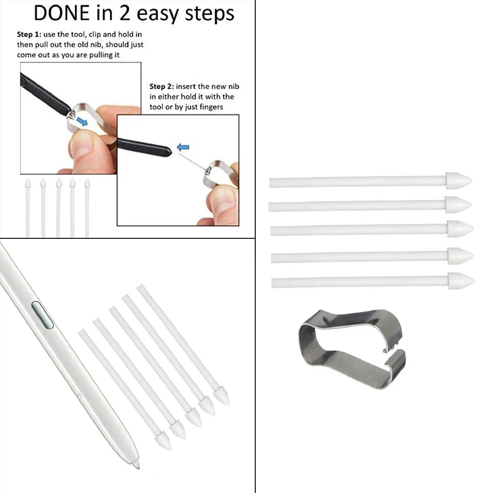 5Pcs Pen Nibs Replacement Touch Stylus Tips for Tab S7 S7+ Tab S6 Lite Drawing Accessories