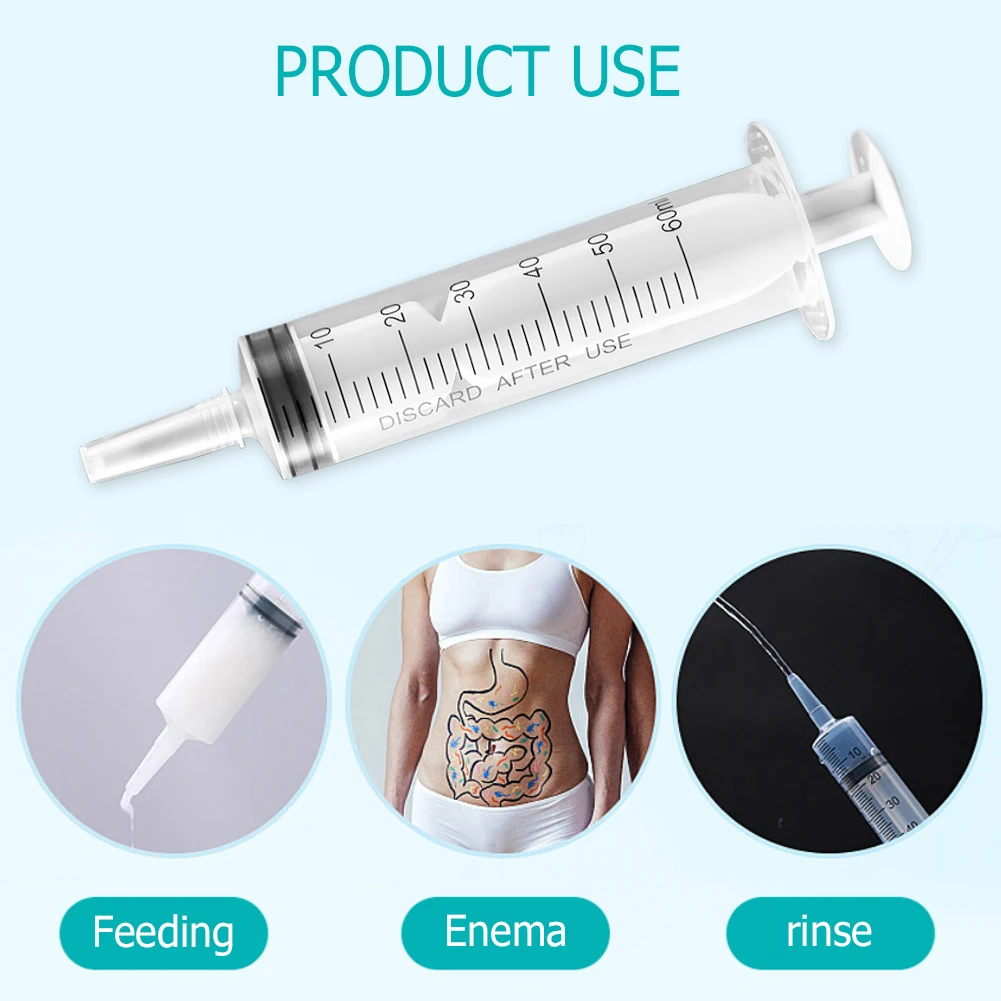 20-150ml Measuring Syringe Glue Filling Plastic Syringe Nutrient Sterile Without Needle Watering Refilling for Animal Feeding