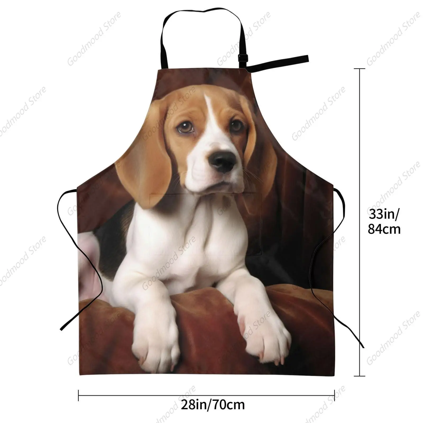 Waterproof Apron For Men Women Pet Dog Beagle Printing Adjustable Cooking With 2 Pockets Kitchen Chef Bibs For Grooming Cooking