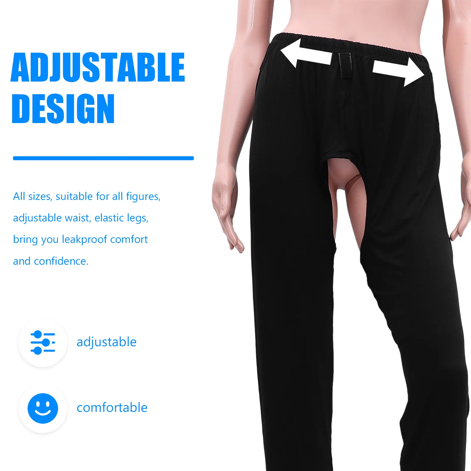 

Reusable Adult Diaper Washable Nappy Black Antileak Breathable Cotton Adjustable for Overnight Heavy Absorbent Multipurpose