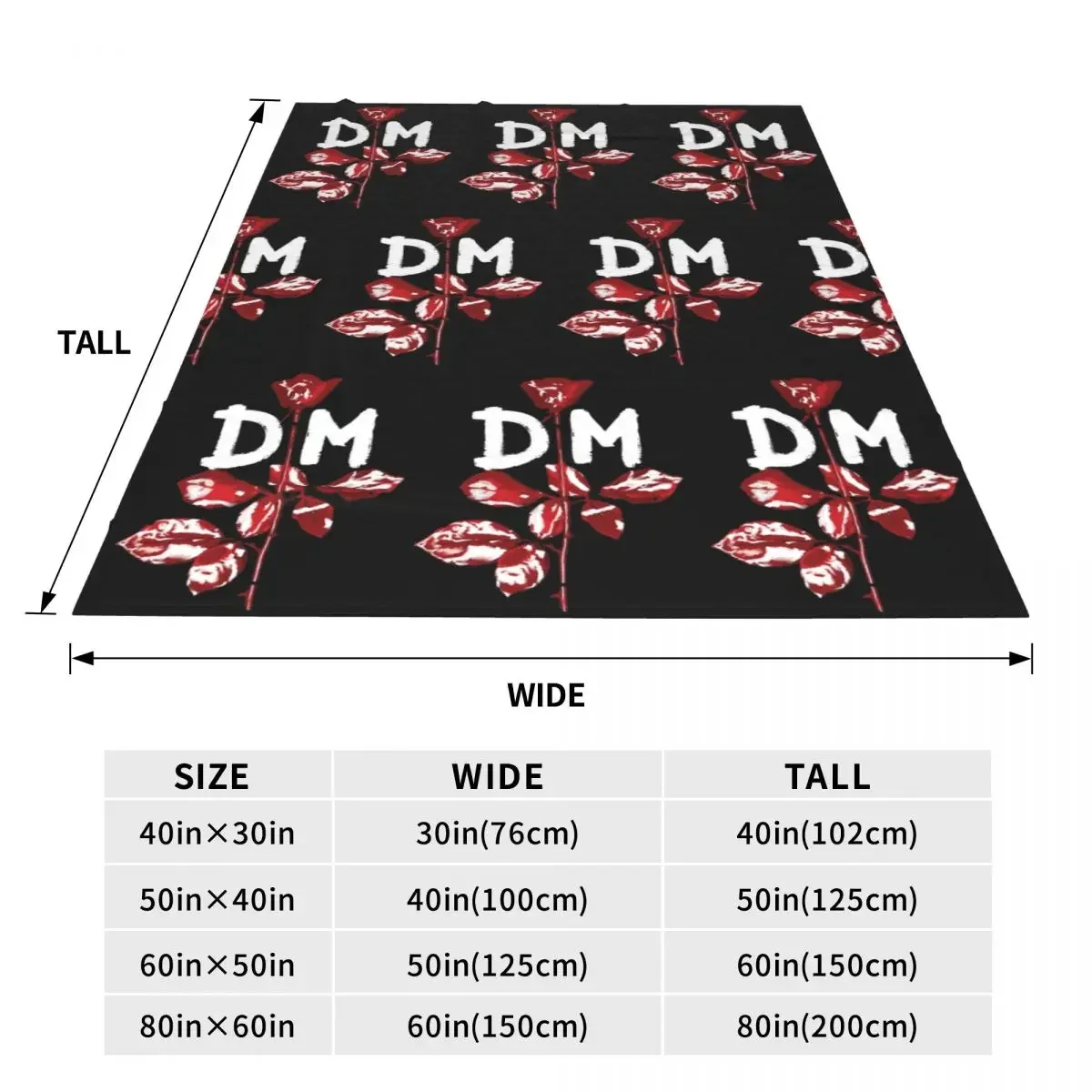 Depeches Rose Mode DM Blanket Fleece Decoration Depeches Mode Portable Ultra-Soft Throw Blanket for Sofa Car Quilt