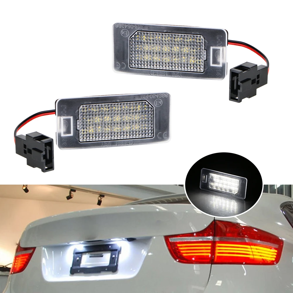 

12V 3W 7000K 2Pcs License Plate Number Light White Lamps For Audi A1 A4 S5 RS5 B8 A5 S5 A6 A7 Q5 TT