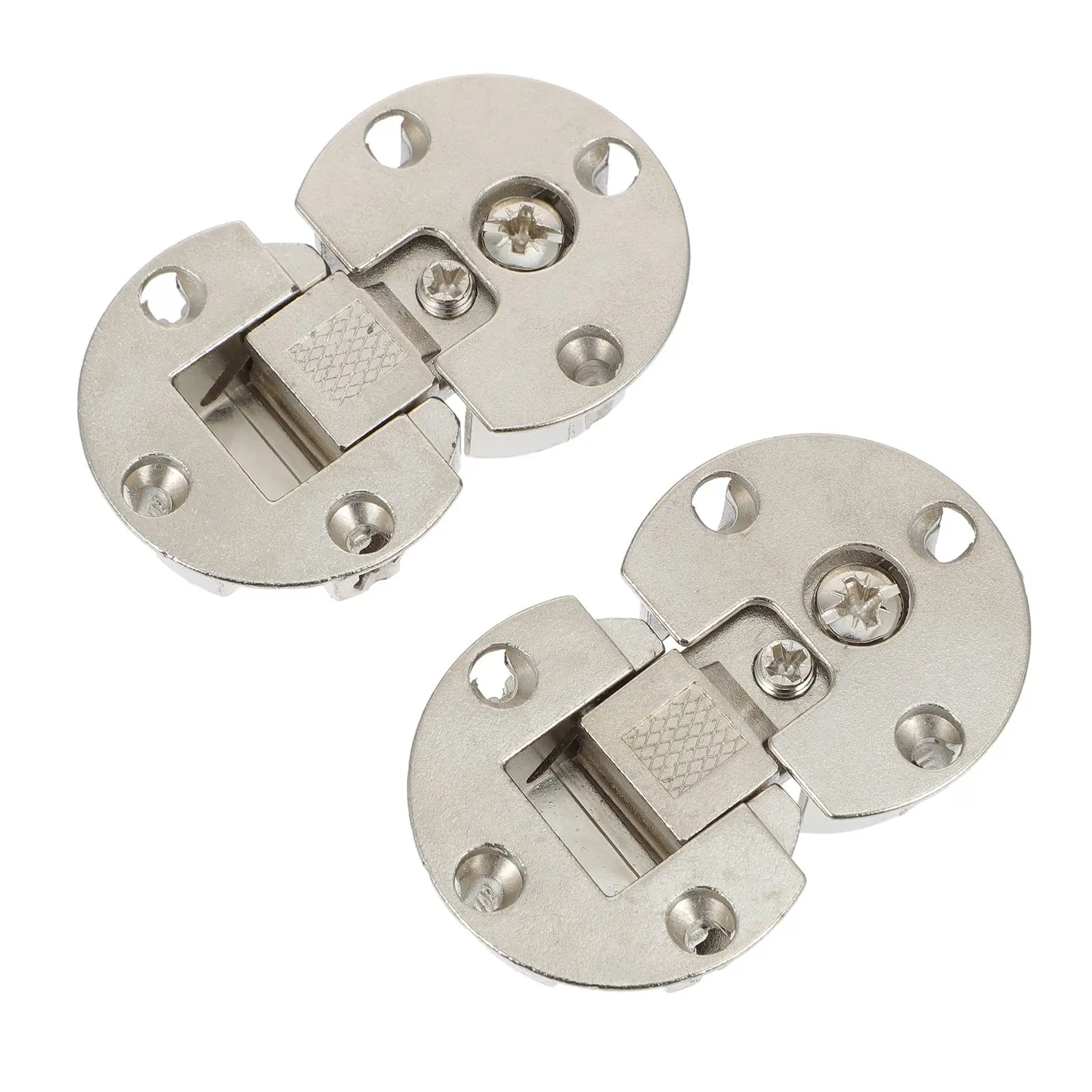 

2pcs Zinc Alloy Folding Hinges Durable Desk Flap Hidden Wardrobe Silver Cabinet Hinges Furniture Hardware Smooth Movement Table
