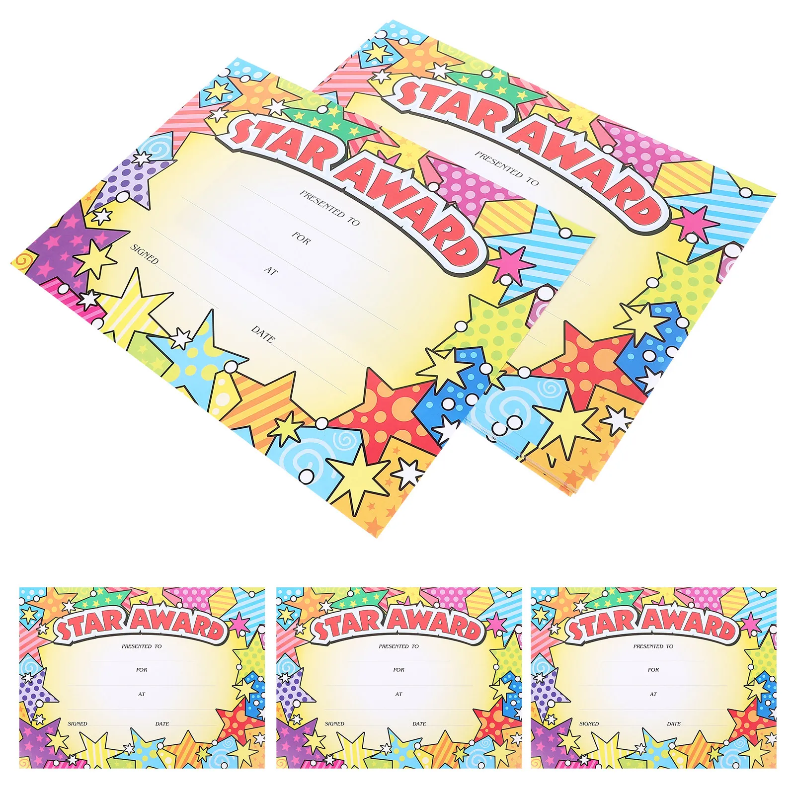 

20 Sheets Kindergarten Recognition Certificates Cartoon Certificate of Achievement Thick Paper Easy Storage Carry Student Award