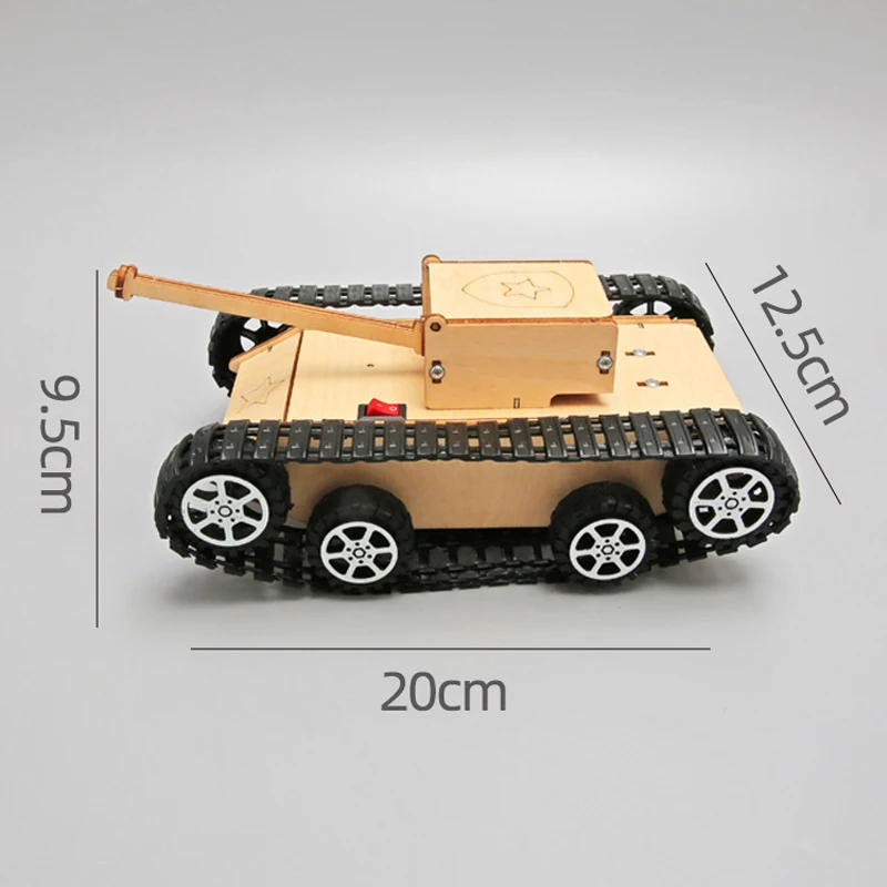 DIY Wooden 3D Puzzle Tank Model Science Kit  Assembly Toys Rc Tank Physics Electronic School Project Scientific Experiment Toys